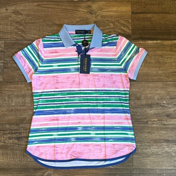 Ralph Lauren Polo Golf Light Weight Airflow Polo Canvas Awn Pink Women's Size M - Picture 3 of 12
